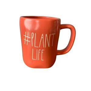 Rae Dunn Coffee Mug #PLANTLIFE Ceramic Coral Orange Farmhouse Plants